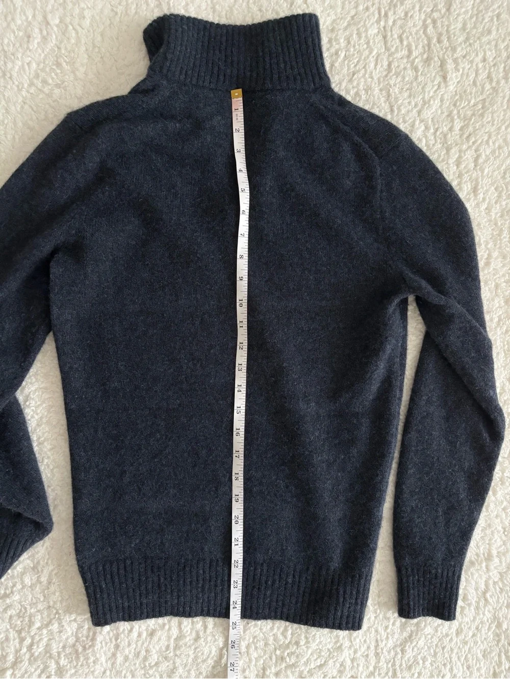 J.Crew Merino Wool Quarter Zip Sweater Navy Sz Est. Small